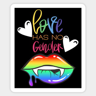 Love Has No Gender Rainbow Hearts Vampire Sticker